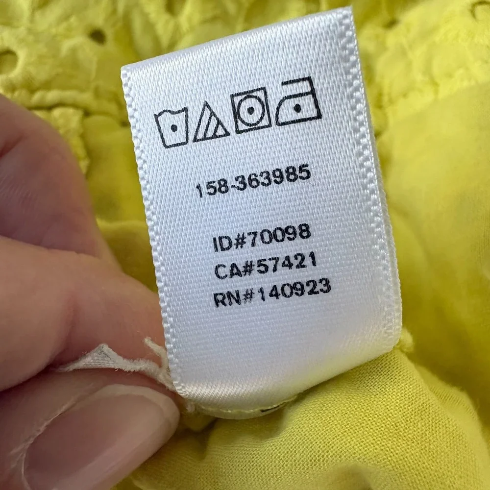 Loft‎ Womens Yellow Flat Front Embroidered Eyelet The Riviera Shorts Size 14